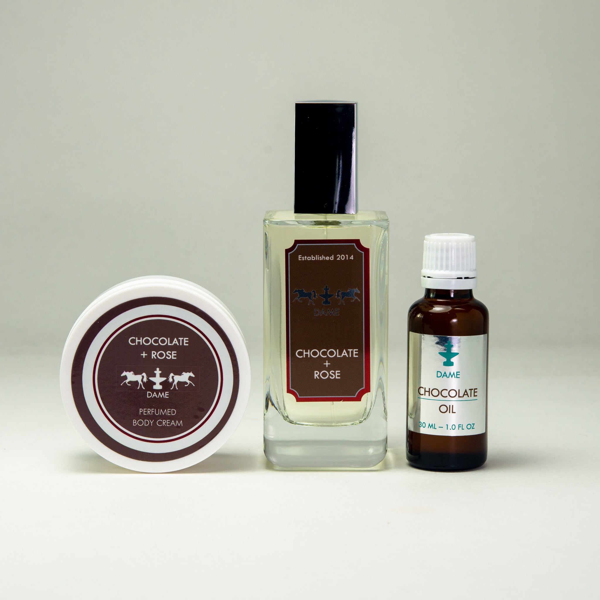 Dame Perfumery Chocolate+ Rose Trio EdT + Free Perfume Oil and